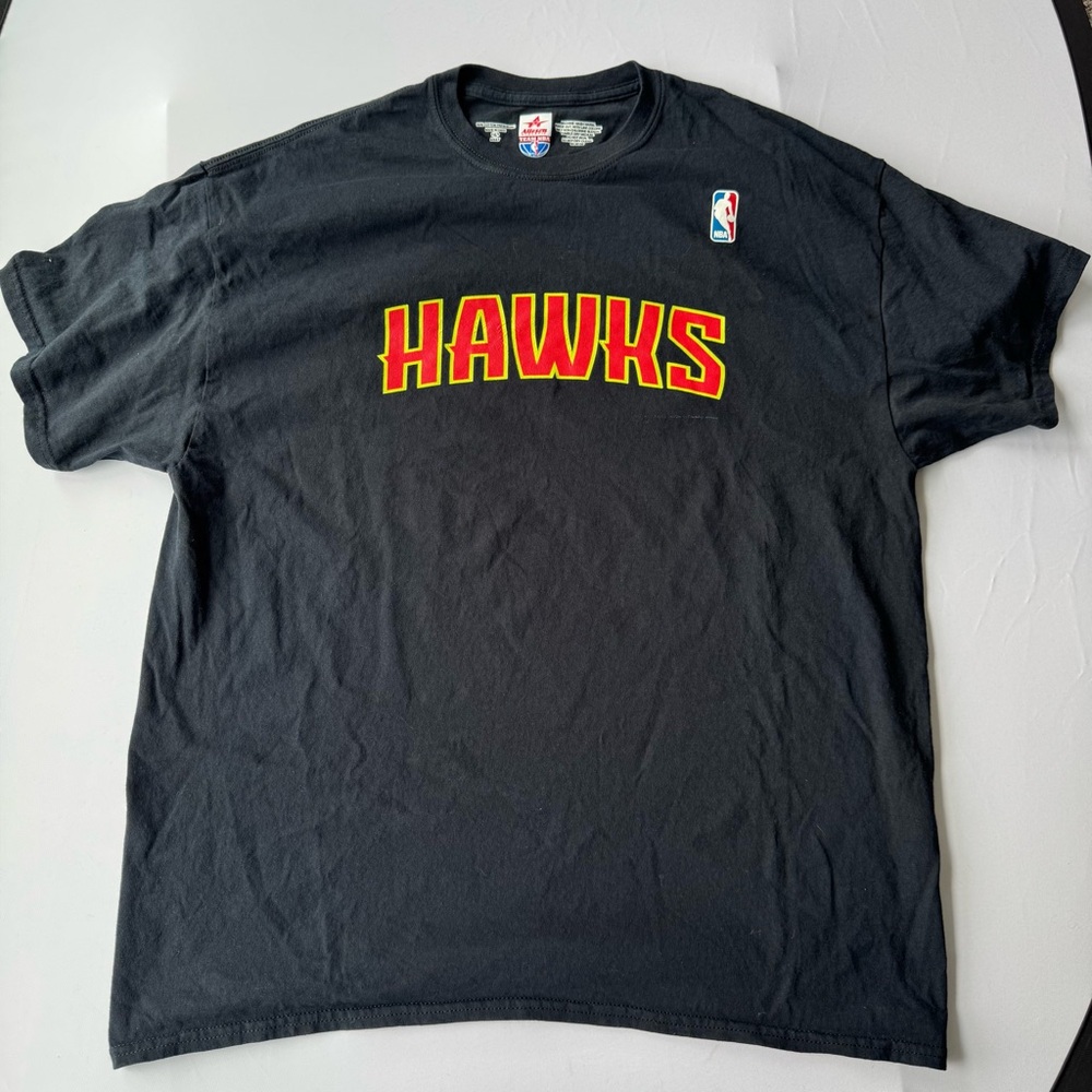 Men’s NBA Alleson Athletic Atlanta Hawks “Coach” Black Cotton T-Shirt Size XL